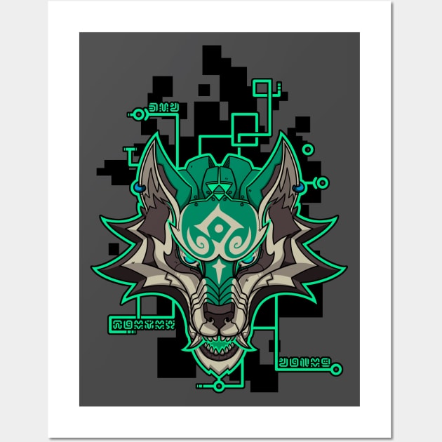 CyberWolf Hero Wall Art by TheTeenosaur